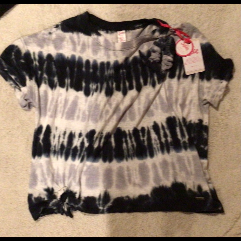 Justice black, gray tie dye tee size 16/18 plus